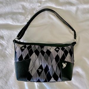 Vivienne Westwood Argyle Grey / Purple Shoulder Bag EUC